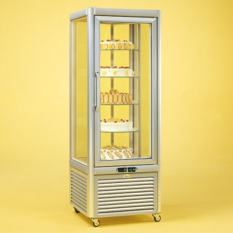 Expositor frigorifico simples para bolos com prateleiras rotativas