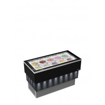 Vitrina expositora de gelados Carrara Dark Vidro total